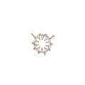 Dainty Crystal Flower Bracelet Connector, Gorgeous Micro Pave CZ Charm, Triangle Floral Cute Star Sun Necklace Pendant for Jewelry Making F-742 - DLUXCA