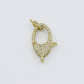 Dainty Crystal Gold plated Oval Lobster Clasp with Jump Ring L-315 - DLUXCA