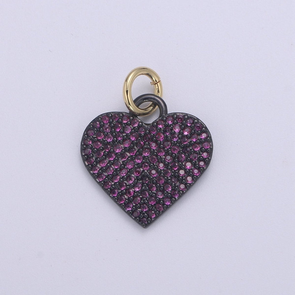 Dainty Cubic Heart Charm, 14K Gold Heart Charm for Necklace Bracelet Earring Charm Supply Relationship Jewelry E-269 - E-274