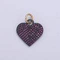 Dainty Cubic Heart Charm, 14K Gold Heart Charm for Necklace Bracelet Earring Charm Supply Relationship Jewelry E-269 - E-274