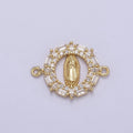 Dainty Cubic Lady Guadalupe Charm Connector for Bracelet F-434 - DLUXCA