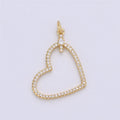 Dainty Cubic Micro Pave Hanging Heart Pendant Love Charm for Necklace Earring Bracelet Component C-736 - DLUXCA