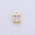 Dainty Cubic Square Charm Pendant Small Gold Square Station Charm Pendant Jewelry Supplies for Necklace Earring Braelet Component, CHGF-739/C-677 - DLUXCA