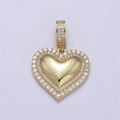 Dainty Cubic Zirconia Gold plated Heart Charm Pendant H-328 - DLUXCA