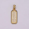 Dainty CZ Bar Pendant 24K Gold plated Bar Pendant, Silver Bar Micro Pave Dangle Pendants N-1475 N-1476