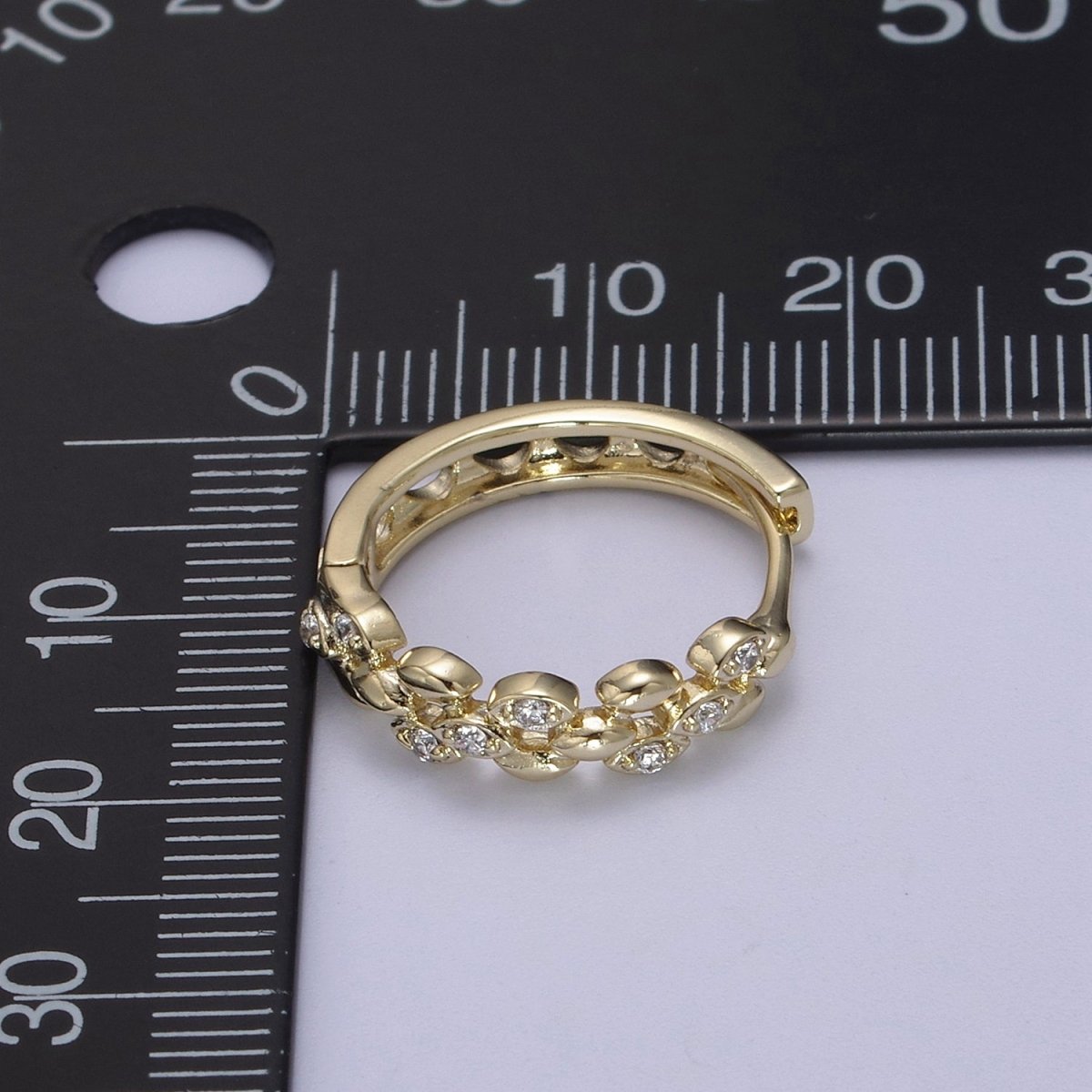 Dainty CZ Hoop Earrings • 14k plated Gold Dainty Earrings • Huggie Hoops Earrings • 20mm Hoop Earrings • Minimalist Earrings • Gift for Her T-297 - DLUXCA