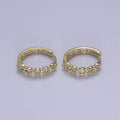 Dainty CZ Hoop Earrings • 14k plated Gold Dainty Earrings • Huggie Hoops Earrings • 20mm Hoop Earrings • Minimalist Earrings • Gift for Her T-297 - DLUXCA