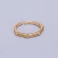 Dainty Cz Octagon Ring, Geometric Ring Dainty Gold plated Ring, Stacking Ring O-2148 - DLUXCA