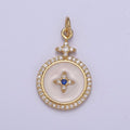 Dainty Enamel 14K Gold plated North Star Charm White Medallion Star Charm for DIY Jewelry Making N-751 - DLUXCA