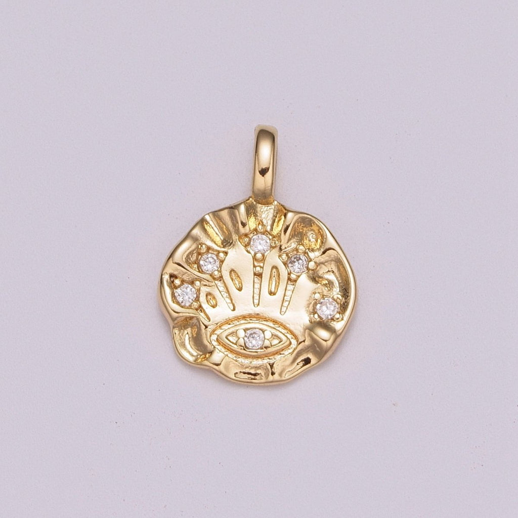 Dainty Evil Eye Charm Rustic Charm Eye of Ra Amulet Jewelry Add on Charm for necklace bracelet Supply E-605 - DLUXCA