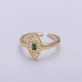 Dainty Evil Eye Cz Ring Minimalist Jewelry Gold plated Open Adjustable Ring U-276 ~ U-280