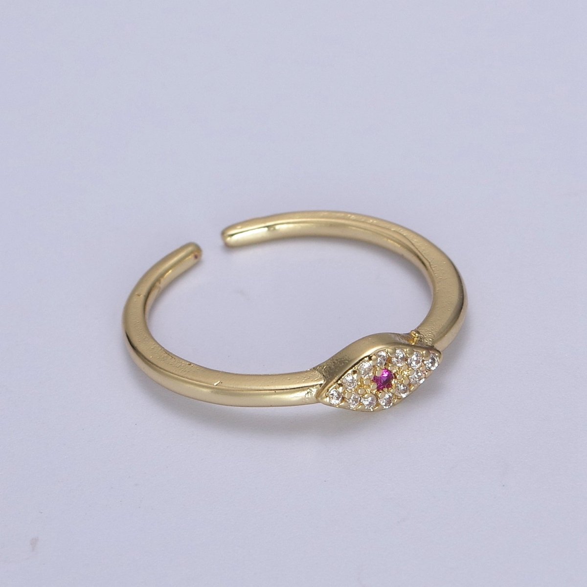 Dainty Evil Eye Stacking Ring, Gold Minimalist Ring, Simple cz Ring, Gold plated Ring, Thin Ring, Delicate Ring, Gift for her U-325, U327