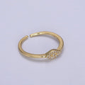 Dainty Evil Eye Stacking Ring, Gold Minimalist Ring, Simple cz Ring, Gold plated Ring, Thin Ring, Delicate Ring, Gift for her U-325, U327