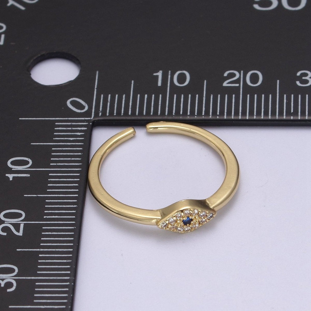 Dainty Evil Eye Stacking Ring, Gold Minimalist Ring, Simple cz Ring, Gold plated Ring, Thin Ring, Delicate Ring, Gift for her U-325, U327