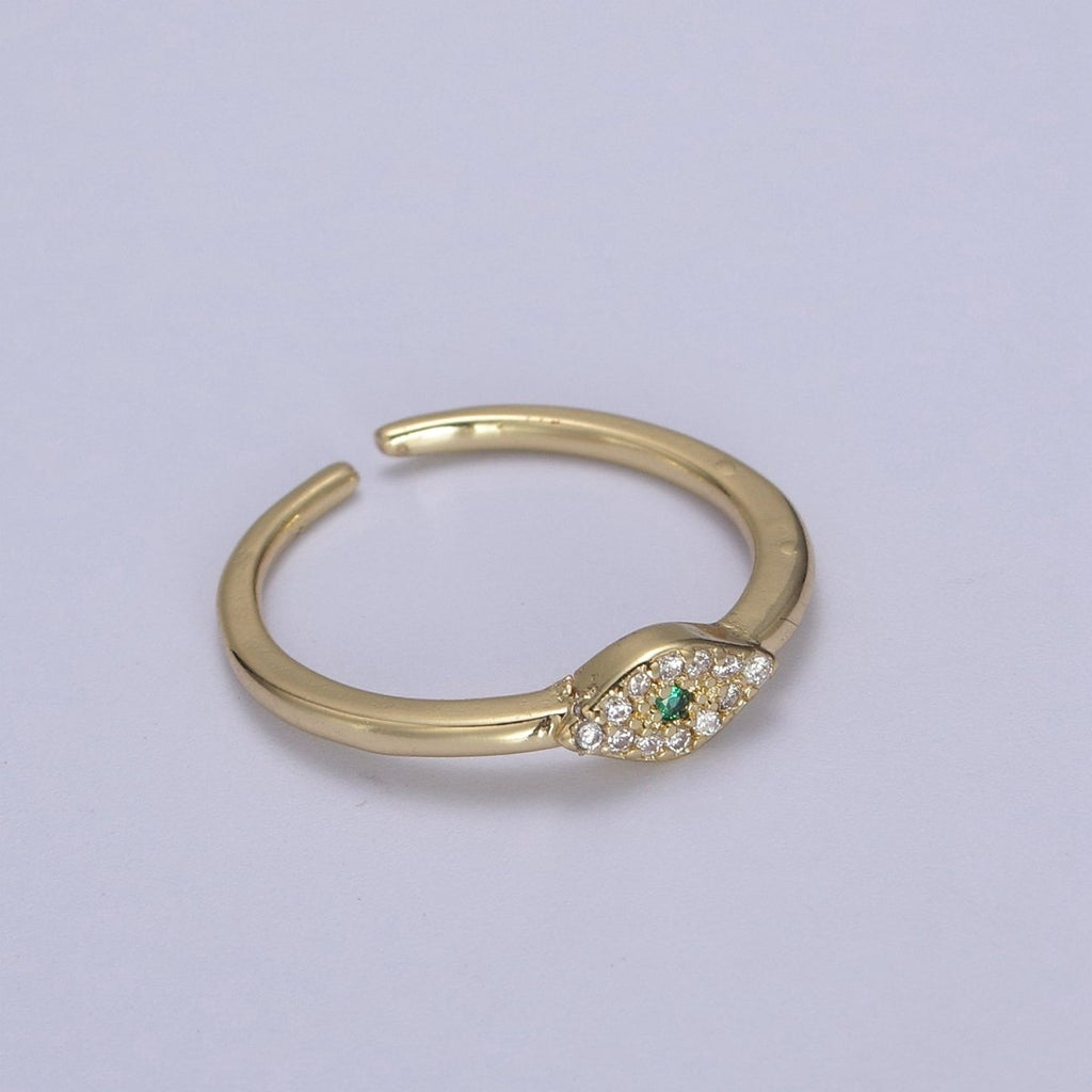 Dainty Evil Eye Stacking Ring, Gold Minimalist Ring, Simple cz Ring, Gold plated Ring, Thin Ring, Delicate Ring, Gift for her U-325, U327