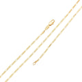Dainty Figaro Necklace, Finished Chain figaro 24k Gold plated Chain Minimalist Layer Necklace 19.5 inch 1.5mm "Yellow Gold Chain" | CN-475 Clearance Pricing - DLUXCA