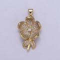 Dainty Five Flower Petal Pendant for Necklace in 24k Gold plated H-250 H-254