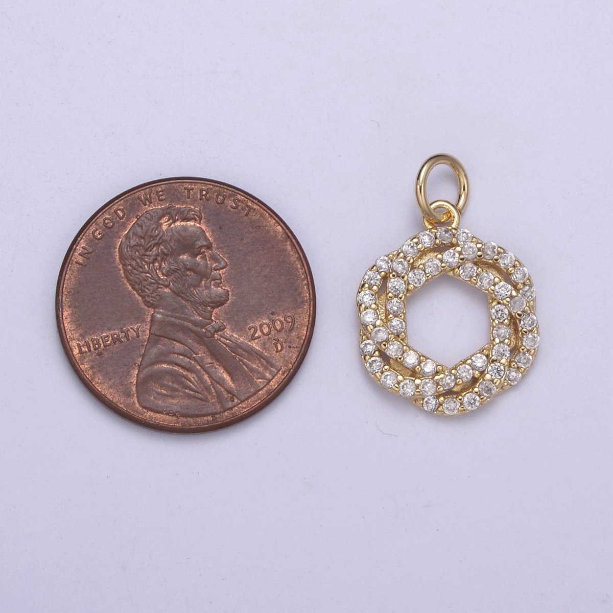 Dainty Flower Charms, Micro Pave Floral Pendant Jewelry 14K Gold plated Flower Charm Add on Pendant N-410 - DLUXCA