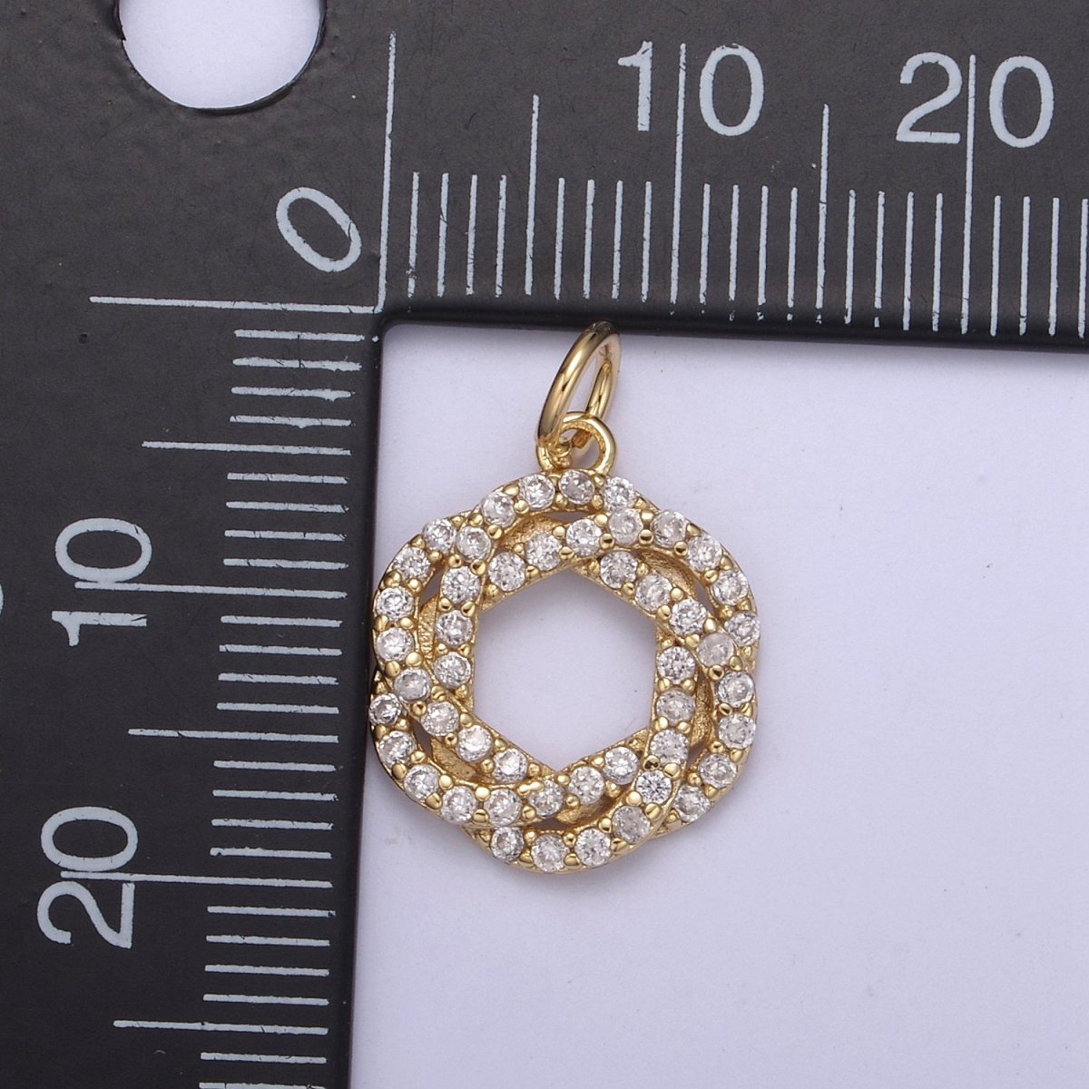 Dainty Flower Charms, Micro Pave Floral Pendant Jewelry 14K Gold plated Flower Charm Add on Pendant N-410 - DLUXCA