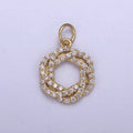 Dainty Flower Charms, Micro Pave Floral Pendant Jewelry 14K Gold plated Flower Charm Add on Pendant N-410 - DLUXCA