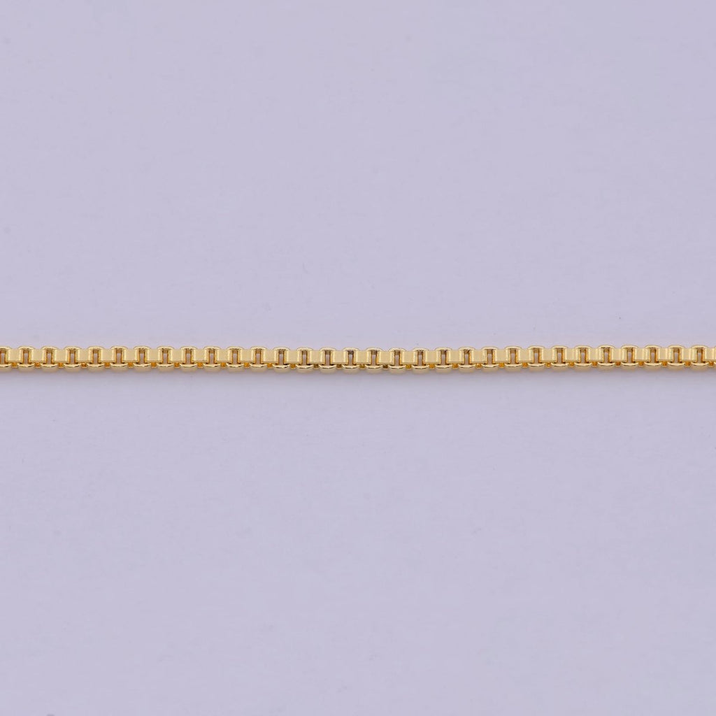 Dainty Gold Box Chain Necklace 1.2mm, Classic Box Chain Layered Necklace, Everyday Necklace, Simple chain, Minimalist | WA-524 Clearance Pricing - DLUXCA