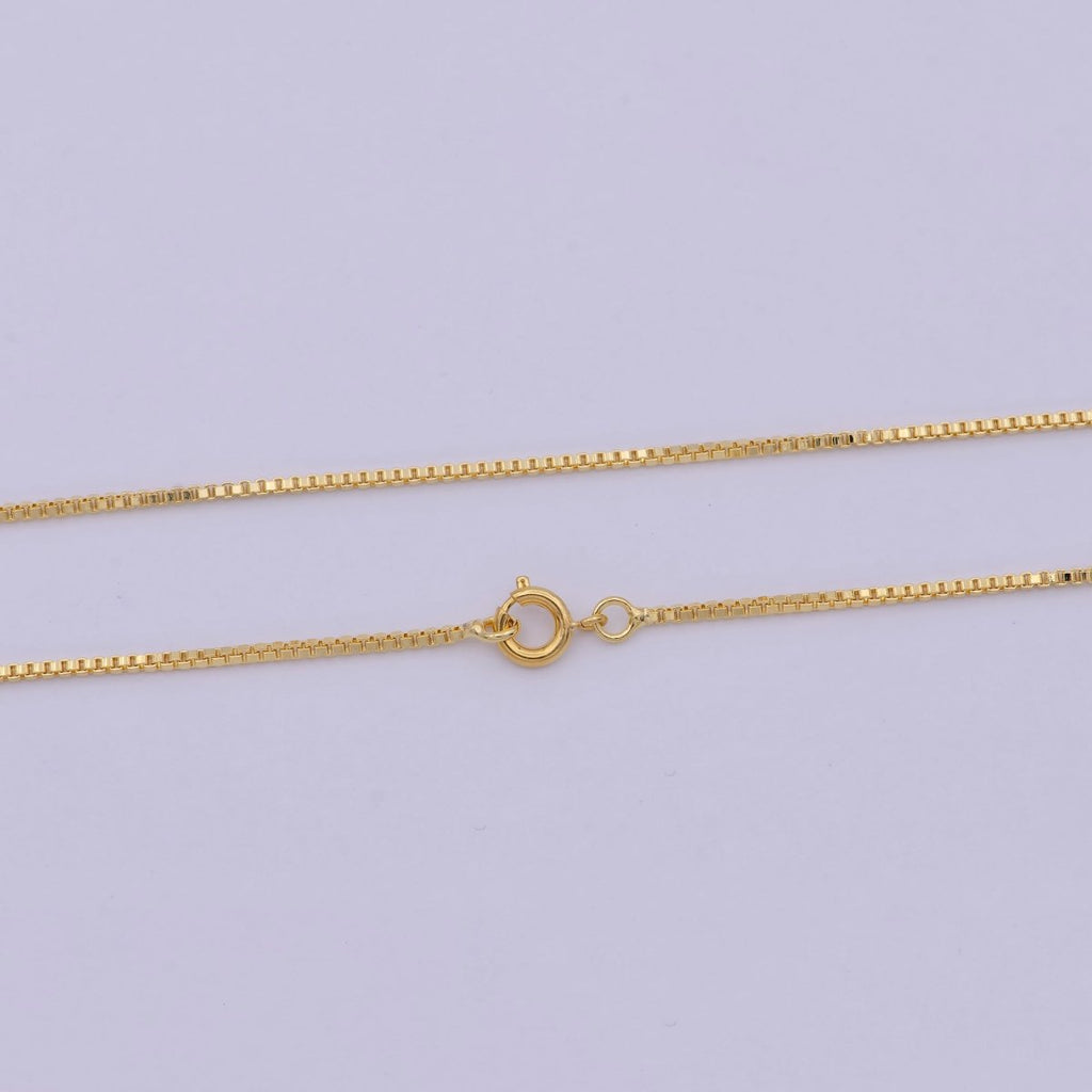 Dainty Gold Box Chain Necklace 1.2mm, Classic Box Chain Layered Necklace, Everyday Necklace, Simple chain, Minimalist | WA-524 Clearance Pricing - DLUXCA