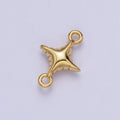 Dainty Gold Celestial North Star Textured Connector Charm Component For Jewelry Making G-528 - DLUXCA