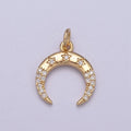 Dainty Gold Crescent Moon Charm Upside down Tusk Moon Jewelry Add on Charm for Necklace Bracelet Earring N-287 - DLUXCA
