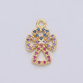 Dainty Gold Cross Charm Micro Pave Cross Charm Cubic Multi Color CZ Cross charm for Bracelet earring Necklace Component Supply C-882 - DLUXCA