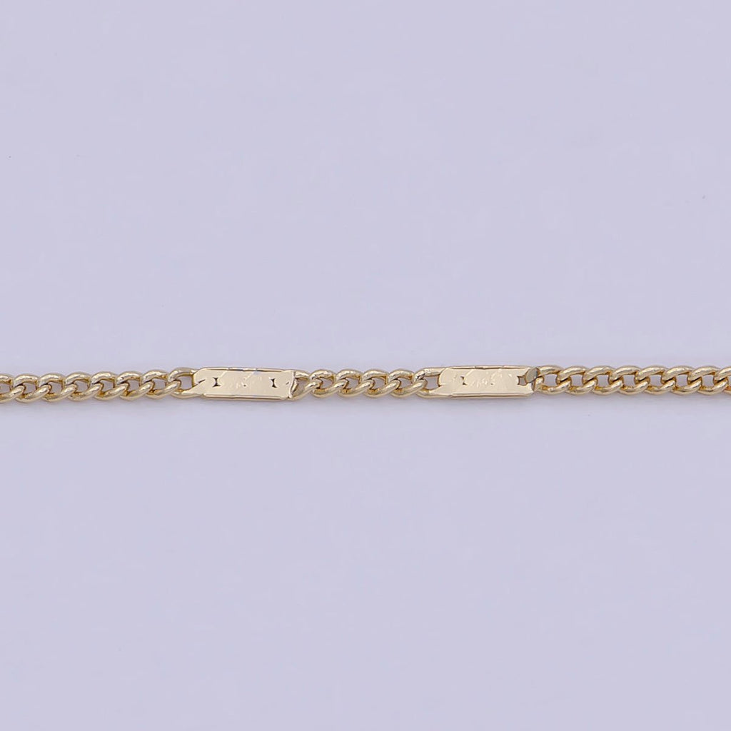 Dainty Gold Curb Chain 0.8 MM Fine 14k Gold plated Minimalist Chain 17.7" Wholesale Necklace | WA-750 Clearance Pricing - DLUXCA