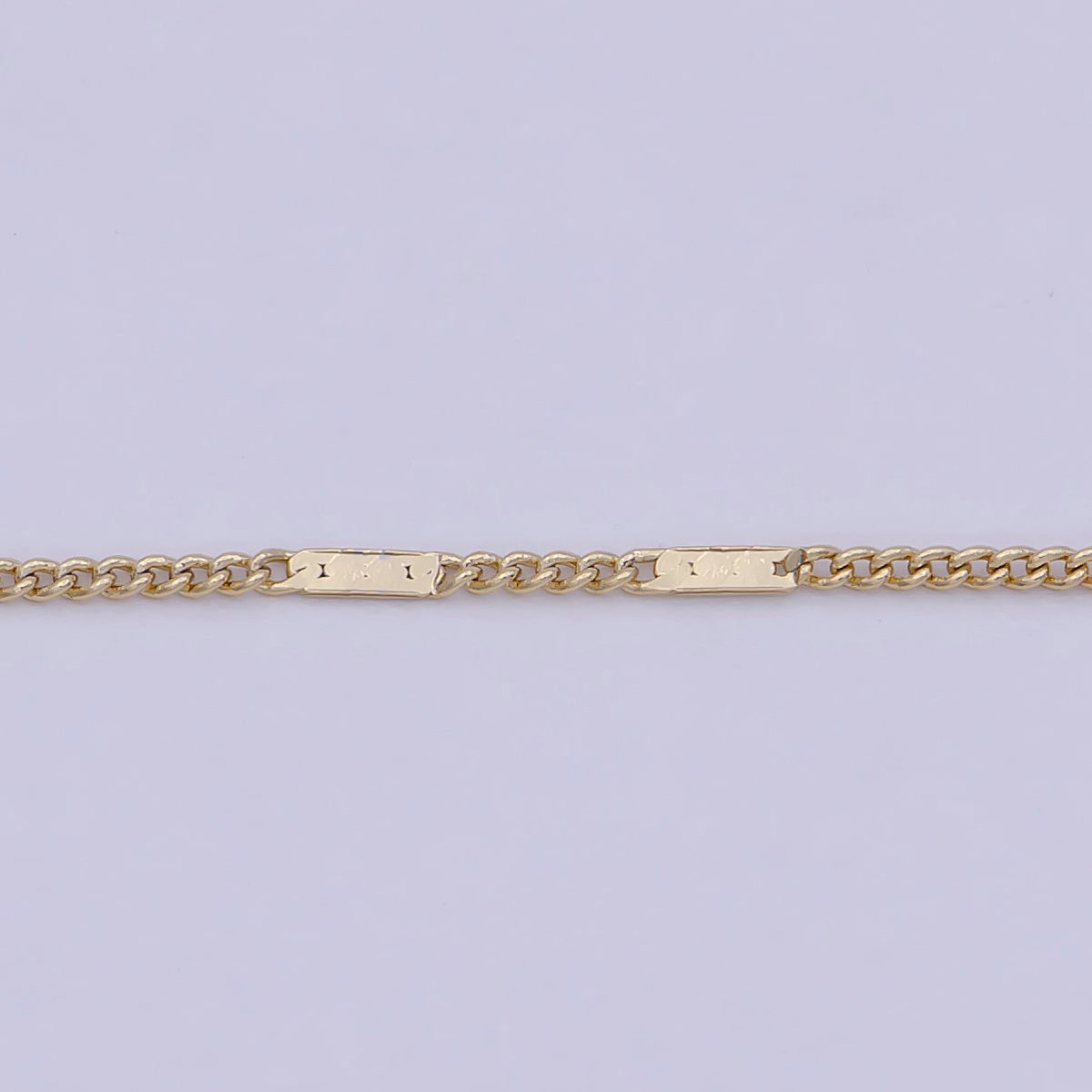Dainty Gold Curb Chain 0.8 MM Fine 14k Gold plated Minimalist Chain 17.7" Wholesale Necklace | WA-750 Clearance Pricing - DLUXCA