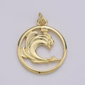 Dainty Gold Element Charm Fire Wind Earth Ocean Wave Charm. 24K Gold plated Charm for Bracelet Necklace Earring Supply D-915 D-923 - D-925