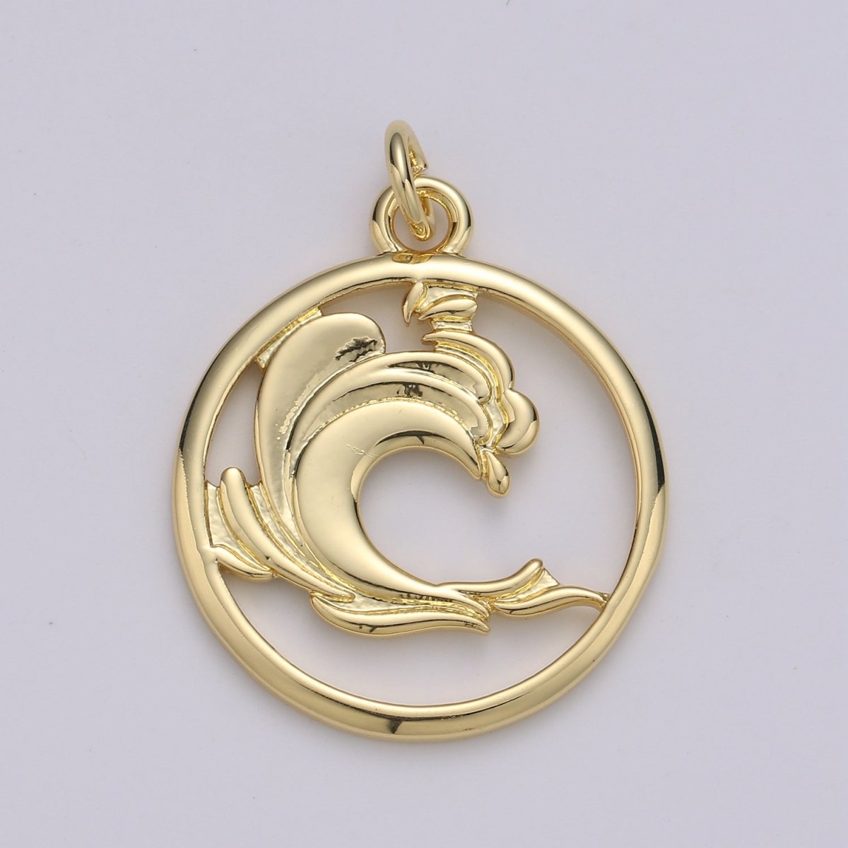 Dainty Gold Element Charm Fire Wind Earth Ocean Wave Charm. 24K Gold plated Charm for Bracelet Necklace Earring Supply D-915 D-923 - D-925