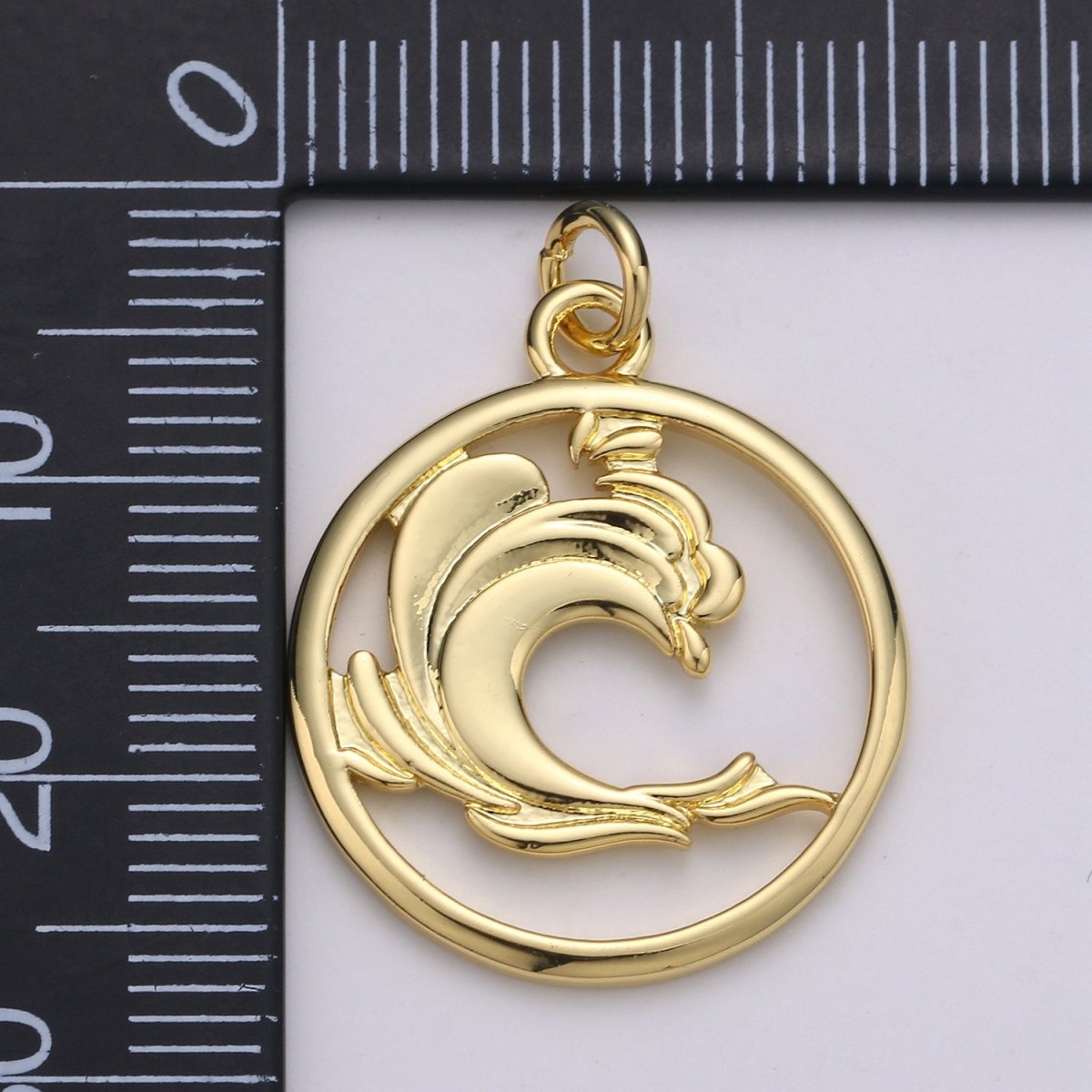 Dainty Gold Element Charm Fire Wind Earth Ocean Wave Charm. 24K Gold plated Charm for Bracelet Necklace Earring Supply D-915 D-923 - D-925