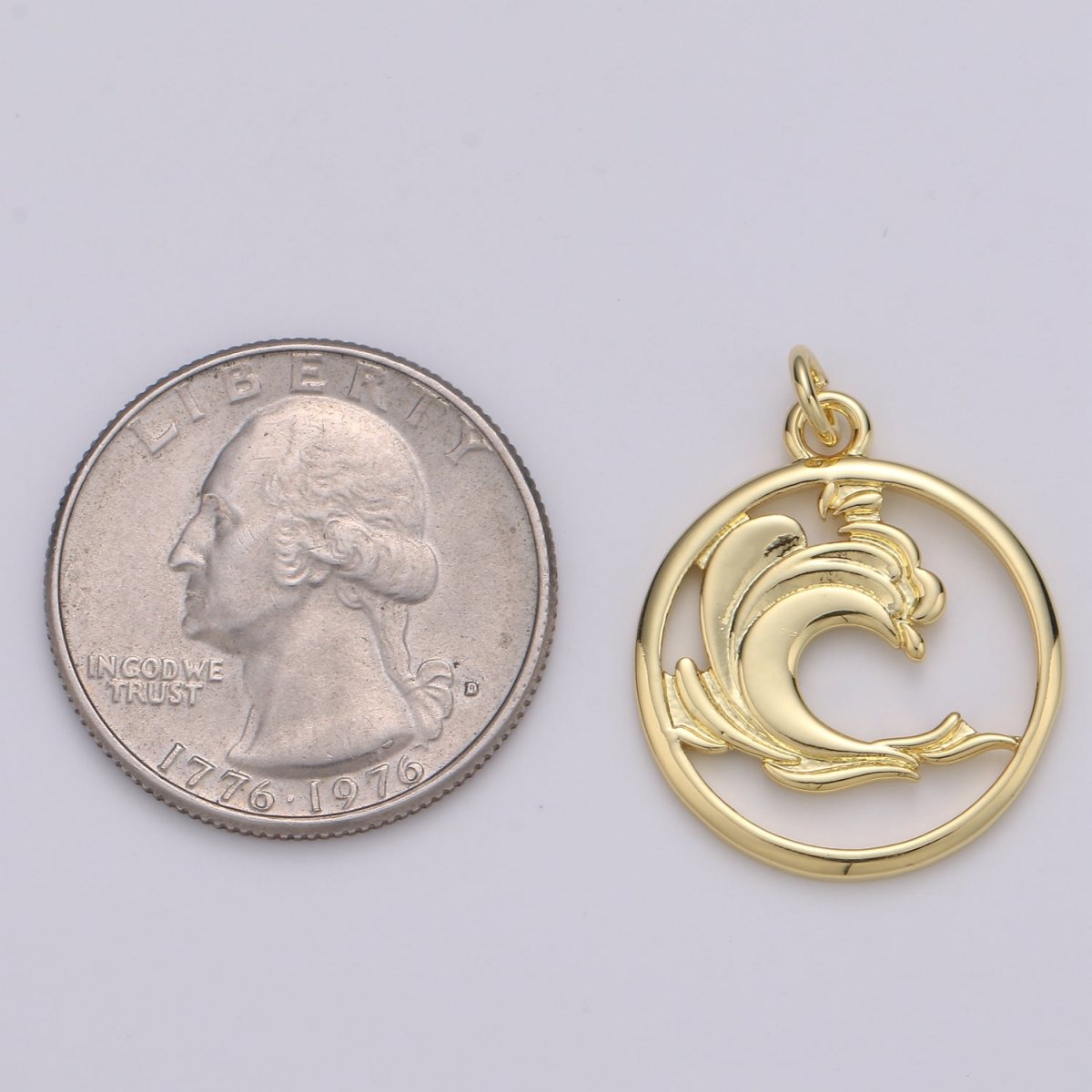 Dainty Gold Element Charm Fire Wind Earth Ocean Wave Charm. 24K Gold plated Charm for Bracelet Necklace Earring Supply D-915 D-923 - D-925