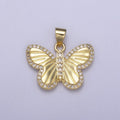 Dainty Gold Fill Butterfly Pendant With Cz Animal Charm H-143 - DLUXCA