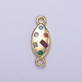 Dainty Gold Fill Candy Multi Color Gem Cz Stone Charm Connector for Necklace, Bracelet, Earring Supply F-139 - DLUXCA