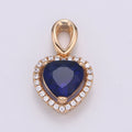 Dainty Gold Fill Heart Pendant Micro Pave Heart Charm for Necklace Pendant Layer Statement Necklace be my valentine Jewelry I-132