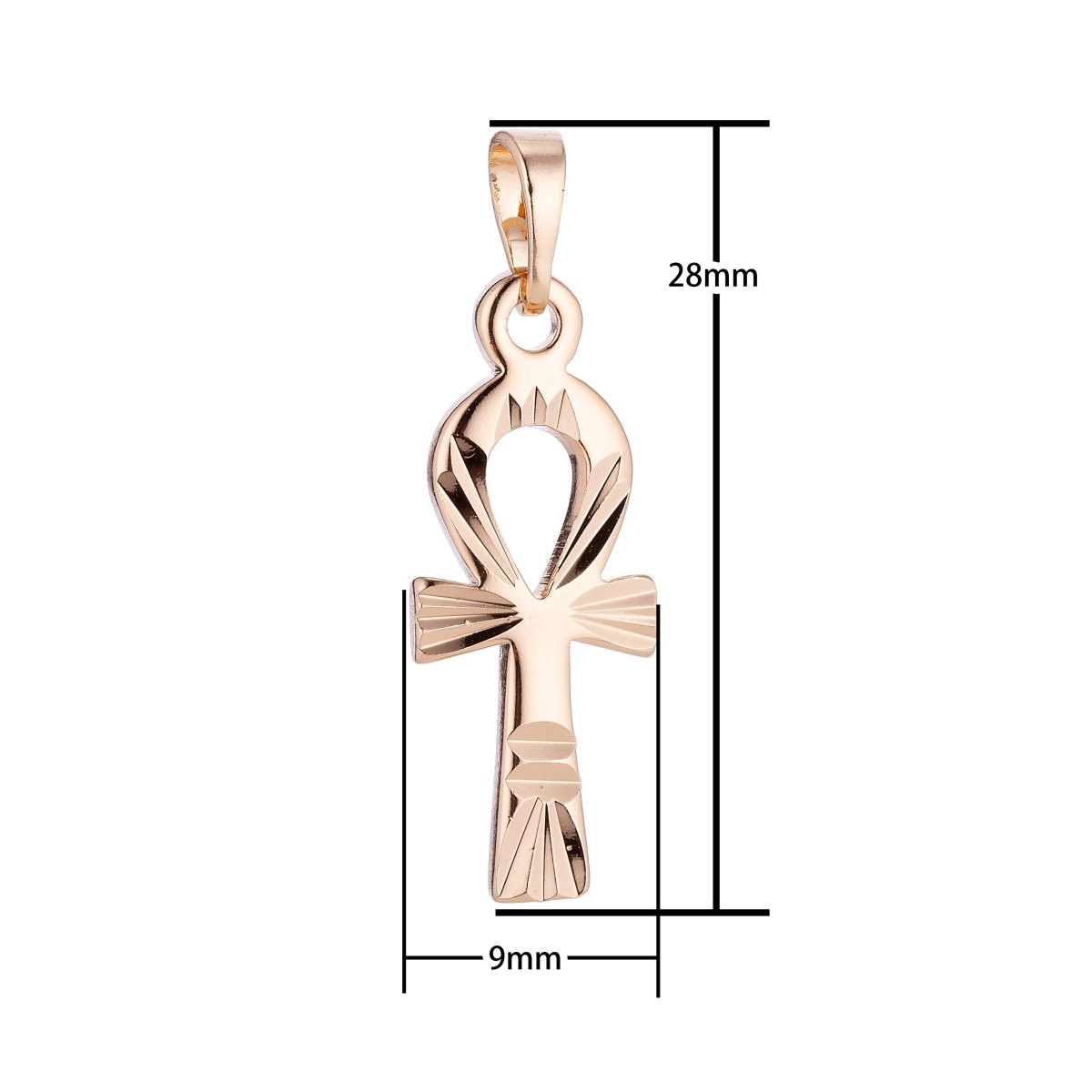 Dainty Gold plated Ankh Cross Key of Life Pendants H-697 - DLUXCA