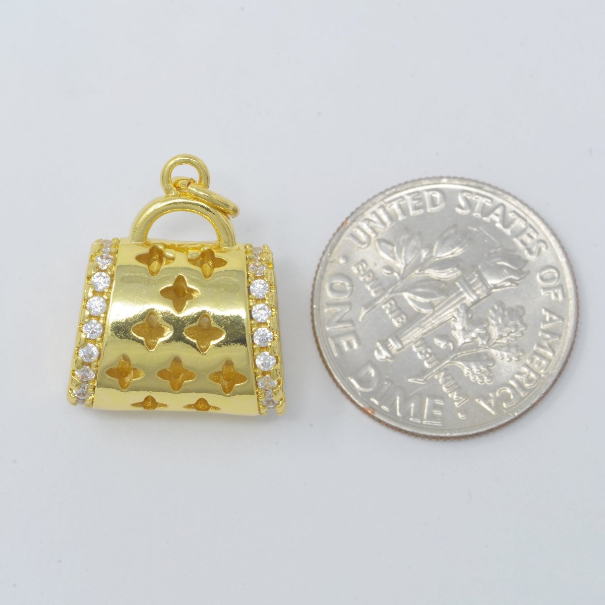 Dainty Gold plated Bag Purse Charm Fashionista Designer Inspired M-384 - DLUXCA