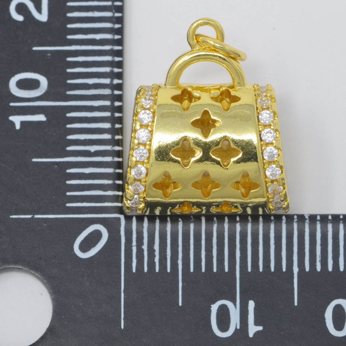 Dainty Gold plated Bag Purse Charm Fashionista Designer Inspired M-384 - DLUXCA