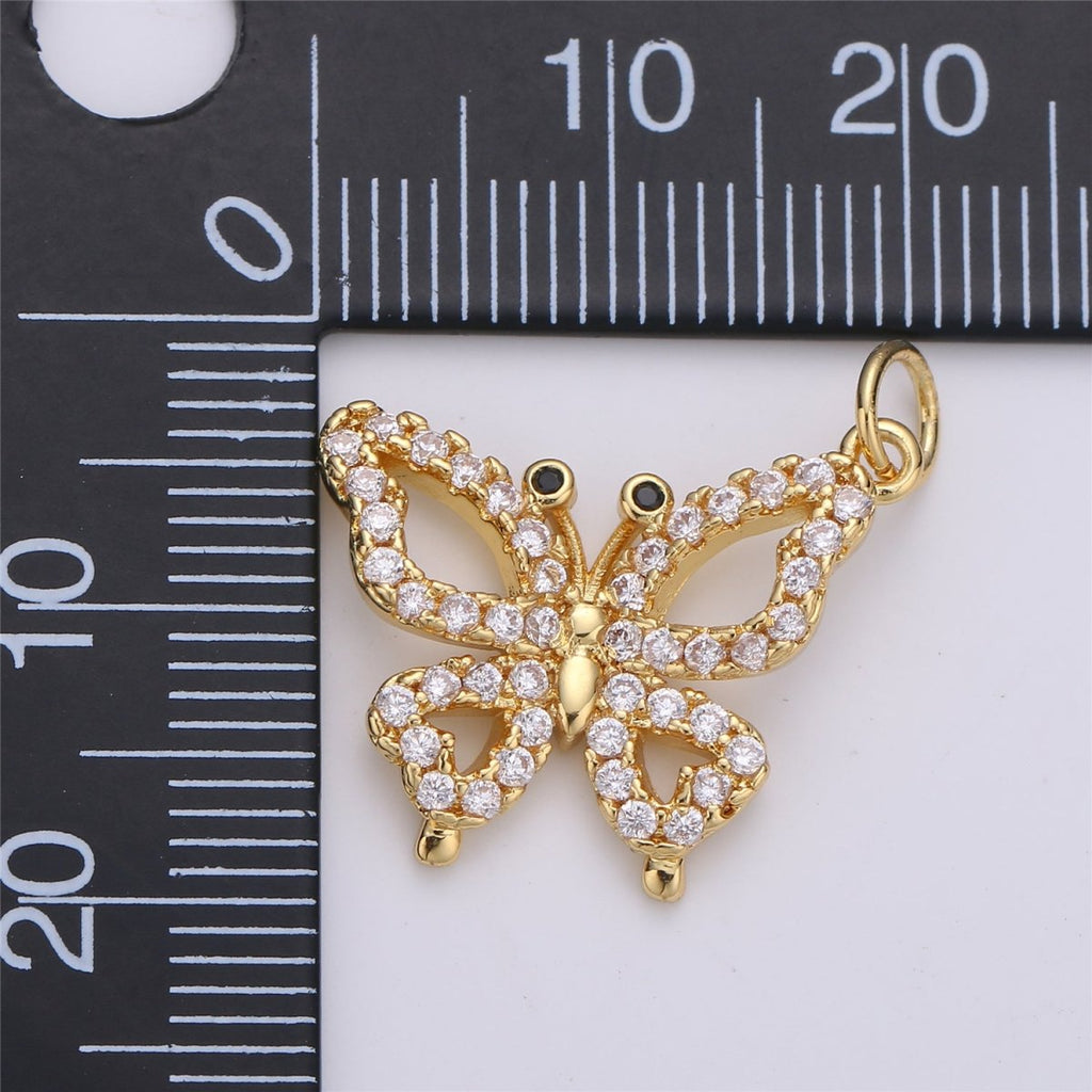 Dainty Gold plated Butterfly Charm D - 777 - DLUXCA