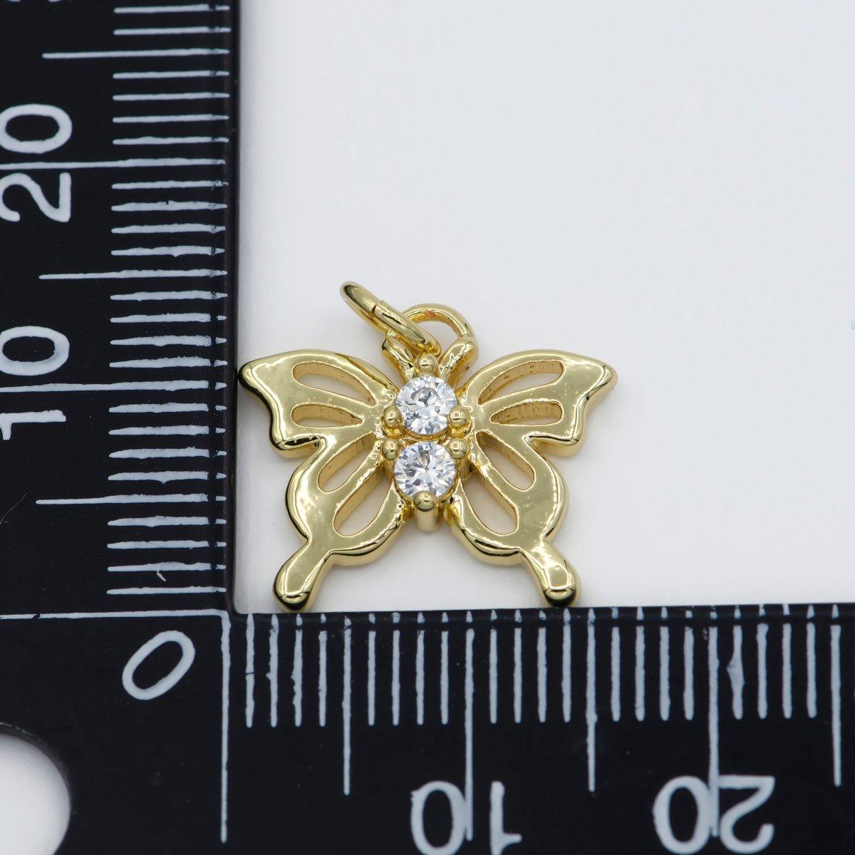 Dainty Gold plated Butterfly Charm E-821 - DLUXCA