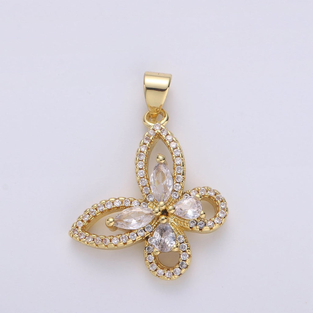 Dainty Gold plated Butterfly Pendants I-854 - DLUXCA
