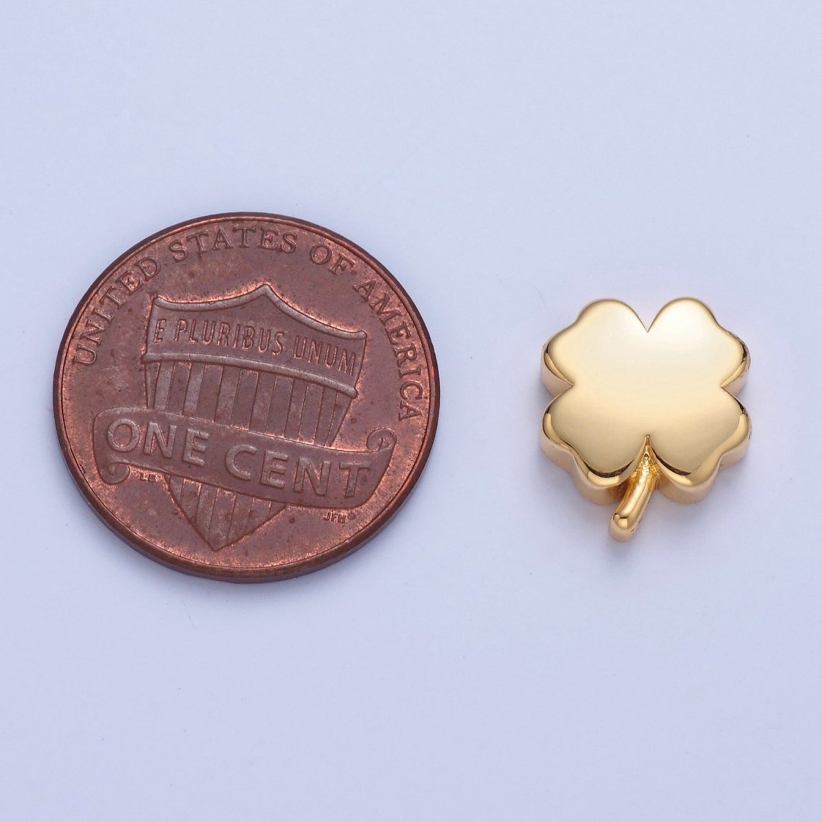 Dainty Gold plated Clover Bead Spacer for Bracelet W-853 - DLUXCA