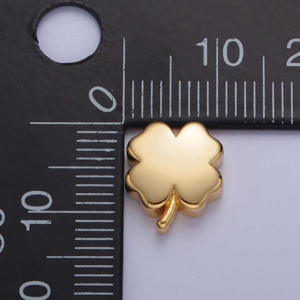 Dainty Gold plated Clover Bead Spacer for Bracelet W-853 - DLUXCA