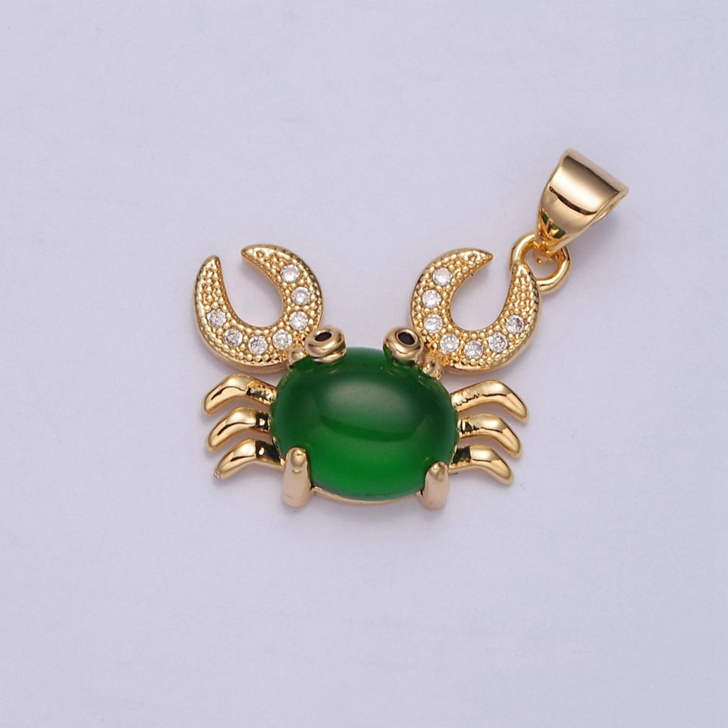 Dainty Gold plated Crab Pendant J-599 - DLUXCA