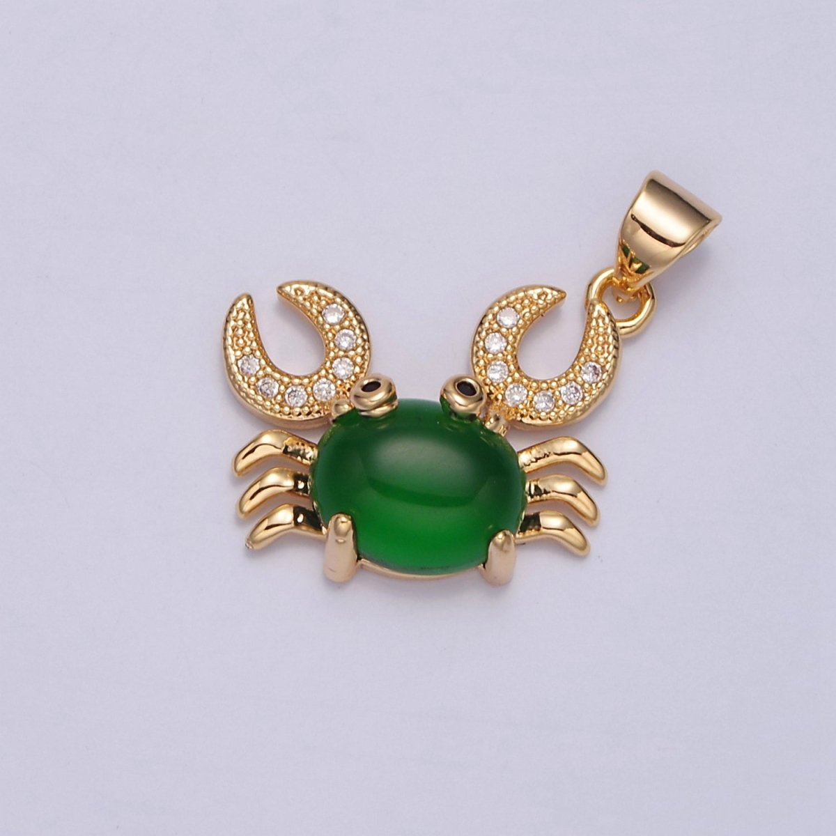 Dainty Gold plated Crab Pendant J-599 - DLUXCA