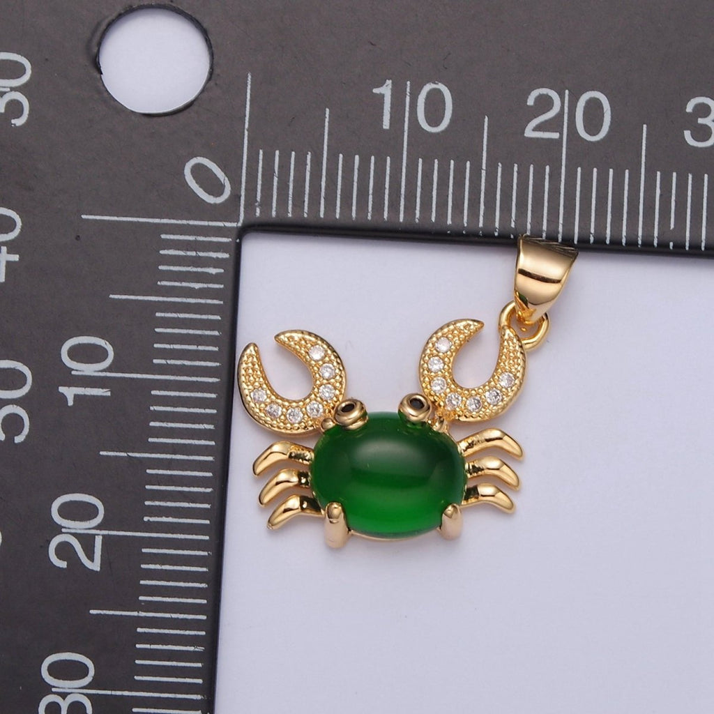 Dainty Gold plated Crab Pendant J-599 - DLUXCA