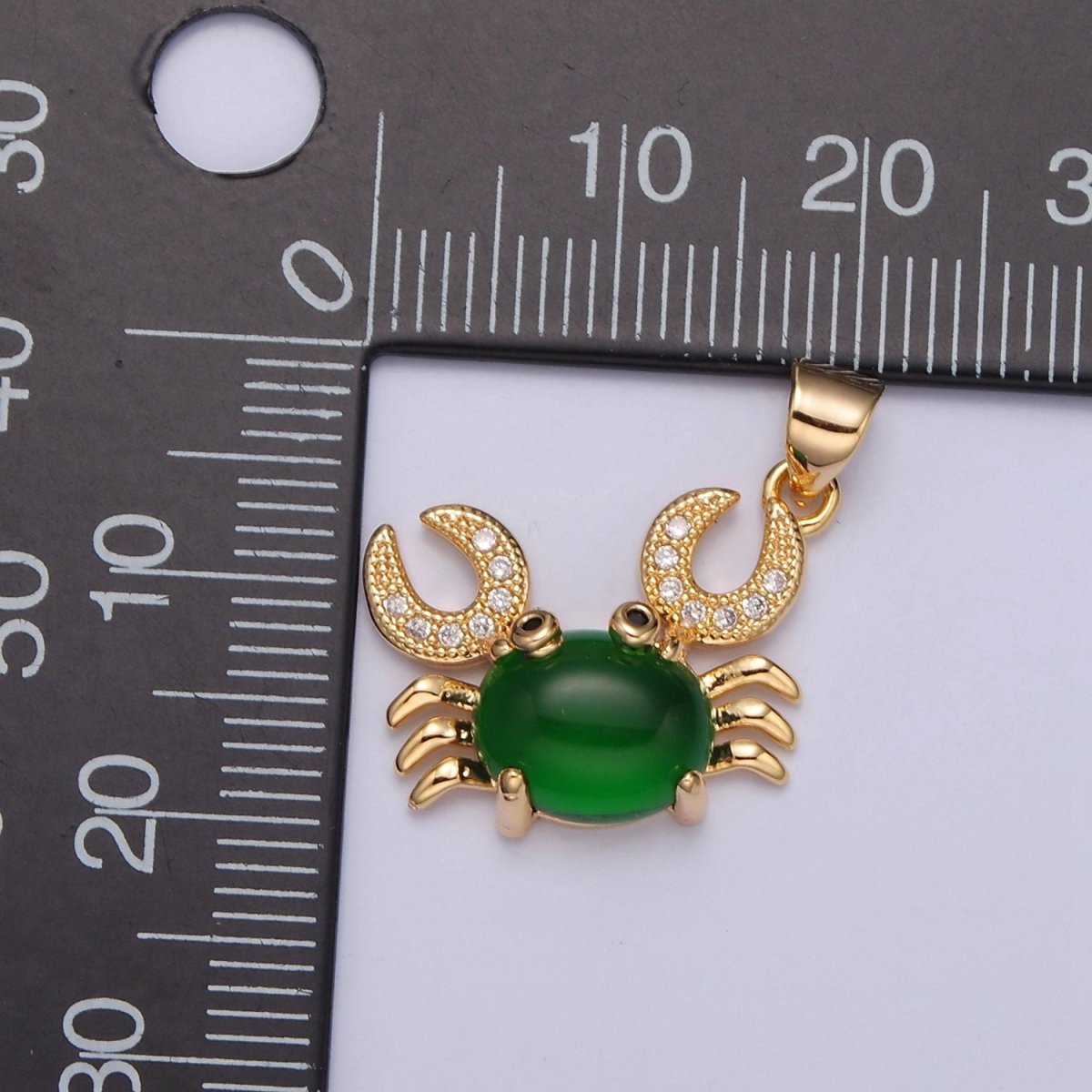 Dainty Gold plated Crab Pendant J-599 - DLUXCA